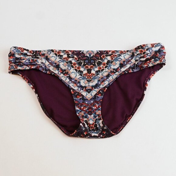 Athleta Marrakesh Shirred Hipster Bikini Bottom Purple Geo Print - Medium - Picture 1 of 3